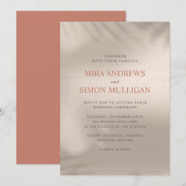 Terracotta und Sand Elemental Hochzeit Einladung