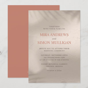 Terracotta und Sand Elemental Hochzeit Einladung