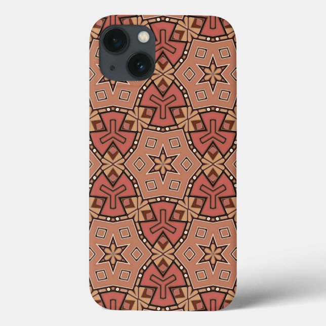 Terracotta und Tan Honeycomb Tile Pattern Case-Mate iPhone Hülle (Rückseite)