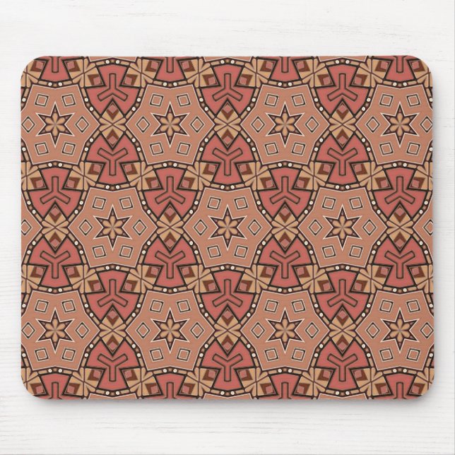 Terracotta und Tan Honeycomb Tile Pattern Mousepad (Vorne)