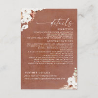 Terracotta und White Blume Boho Hochzeiten Details