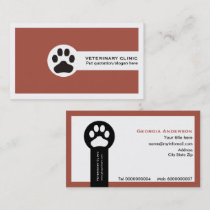 Terracotta Vet/Veterinary Clinical minimalistisch Visitenkarte