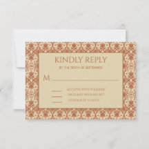 Terracotta Vintag Boho Wedding Response Card
