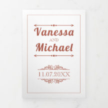 Terracotta Vintage Elemente und Typografie Hochzei