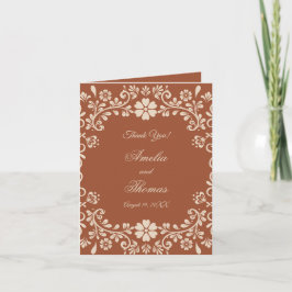 Terracotta Vintage Wedding Dankeschön Karte