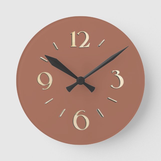 Terracotta Wall Clock Runde Wanduhr (Vorderseite)