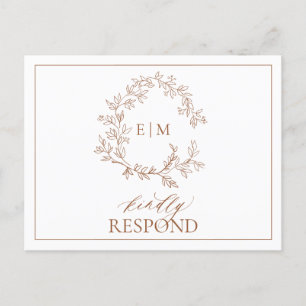 Terracotta Wappen Monogram Wedding RSVP Einladung