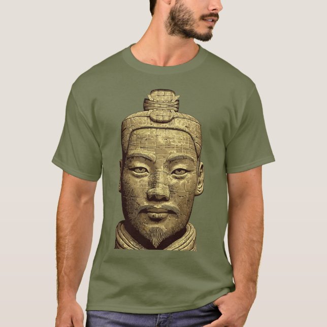 Terracotta Warrio - Alte Gold Kunst T-Shirt (Vorderseite)