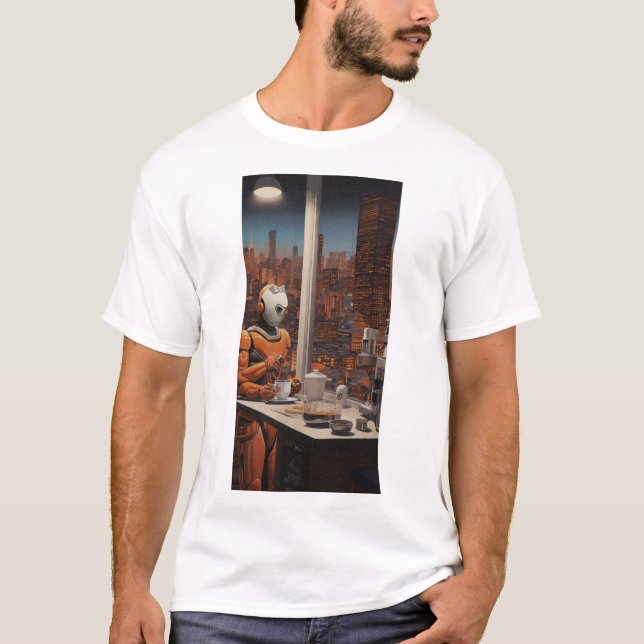 Terracotta Warrior trifft Futuristic Robotics T-Sh T-Shirt (Vorderseite)