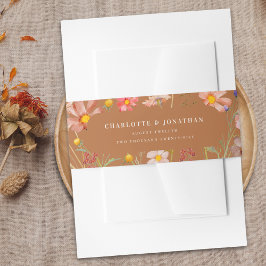Terracotta Wasserfarbene Hochzeit im Herbst Einladungsbanderole