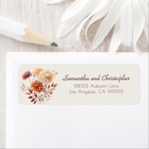 Terracotta Watercolor Floral Fall Angepasste Adres