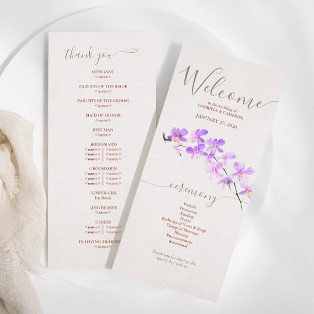 Terracotta Watercolor Floral Wedding Program Programm (Von Creator hochgeladen)