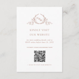 Terracotta Watercolor Monogram QR Code/UAWG Online Begleitkarte