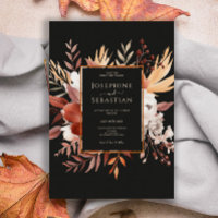 Terracotta Watercolor Schwarzer Fall Hochzeitsfeie