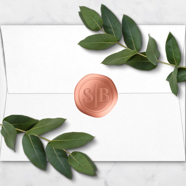 Terracotta Wax Siegel Wedding Monogram Sticker (Von Creator hochgeladen)