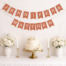 Terracotta Wedding Bride Groom Names Simple Brown