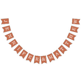 Terracotta Wedding Bride Groom Names Simple Brown Wimpelkette