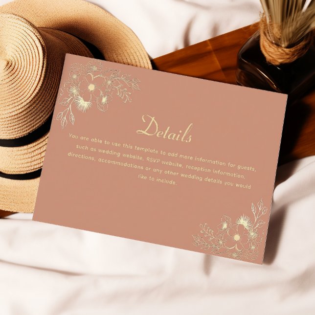 Terracotta Wedding Details Karte (Von Creator hochgeladen)