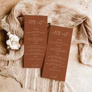 Terracotta Wedding Dinner Food Menu Lasst uns es