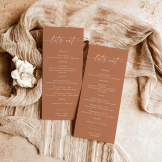 Terracotta Wedding Dinner Food Menu | Lasst uns es
