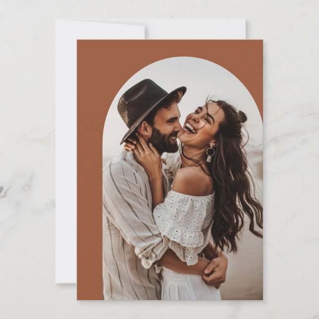 Terracotta Wedding Einladung | Boho Foto Wedding (Vorderseite)