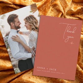 Terracotta Wedding Foto Danke Karte