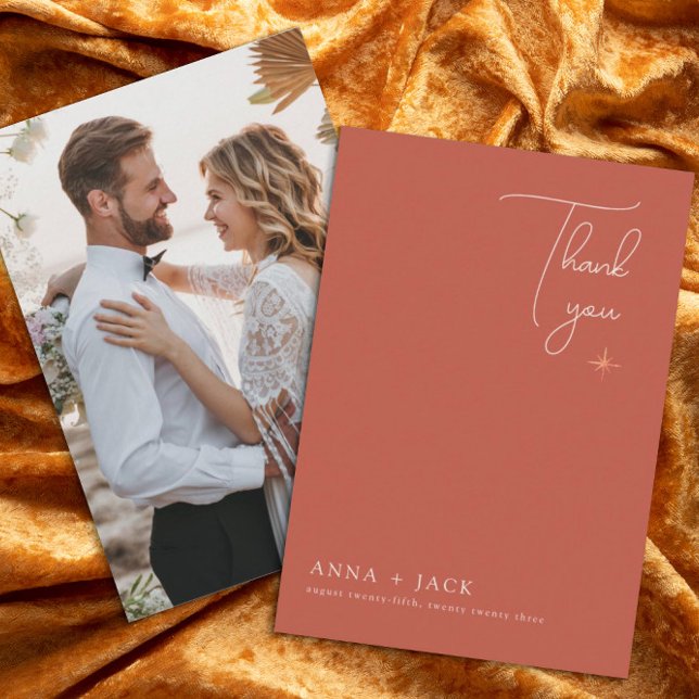 Terracotta Wedding Foto Danke Karte (Von Creator hochgeladen)