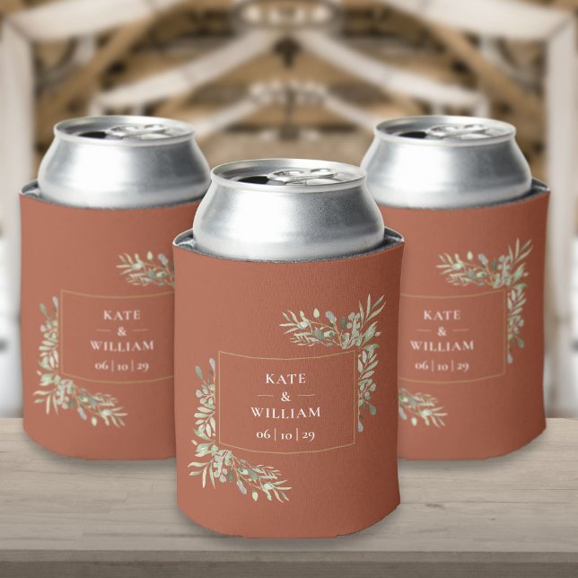 Terracotta Wedding Greenerity Foliage kann kühlen Dosenkühler (Terracotta Wedding Greenery Foliage Can Cooler)