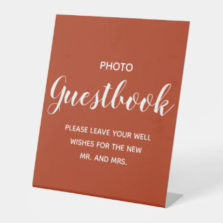 Terracotta Wedding Guest book  Sockelschild