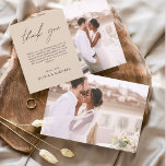 Terracotta Wedding Minimalistisch Dankeschön Karte<br><div class="desc">Budget Hochzeit Dankeschön Karten,  die ein Foto auf der Vorder- und Rückseite haben. Die Dankeschön-Karten enthalten eine moderne,  handgeschriebene,  kursive Schriftzeichen-Typografie,  die elegant,  einfach und modern nach Ihrer Hochzeitsfeier zu benutzen sind.</div>
