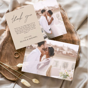 Terracotta Wedding Minimalistisch Dankeschön Karte