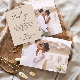 Terracotta Wedding Minimalistisch Dankeschön Karte