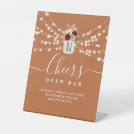 Terracotta Wedding Open Bar Pedestal Sockelschild