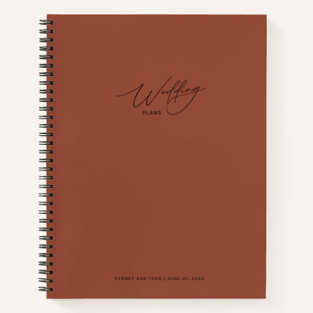 Terracotta Wedding Plans Notizbuch (Vorderseite)