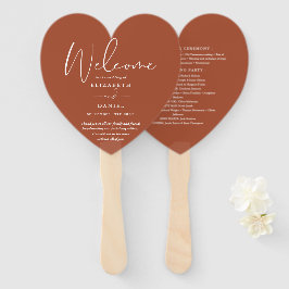 Terracotta Wedding Program Heart Fächer