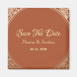 Terracotta Wedding retten das Datum Einladung Magn Magnet
