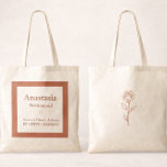 Terracotta Wedding Welcome Bag Tote with Rose Tragetasche<br><div class="desc">A stylish terracotta wedding welcome bag tote featuring a modern minimalist label design on the front and a delicate rose illustration on the back. Inspired by warm desert and boho wedding aesthetics, this elegant tote is perfect for welcoming guests with thoughtful gifts and essentials during your wedding weekend. The earthy...</div>