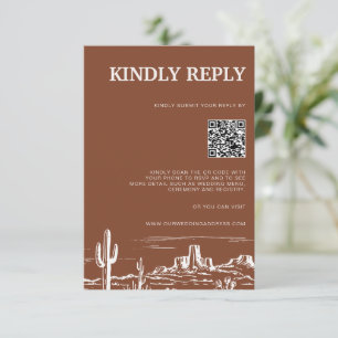 Terracotta Western Desert RSVP-Antwortkarte RSVP Karte