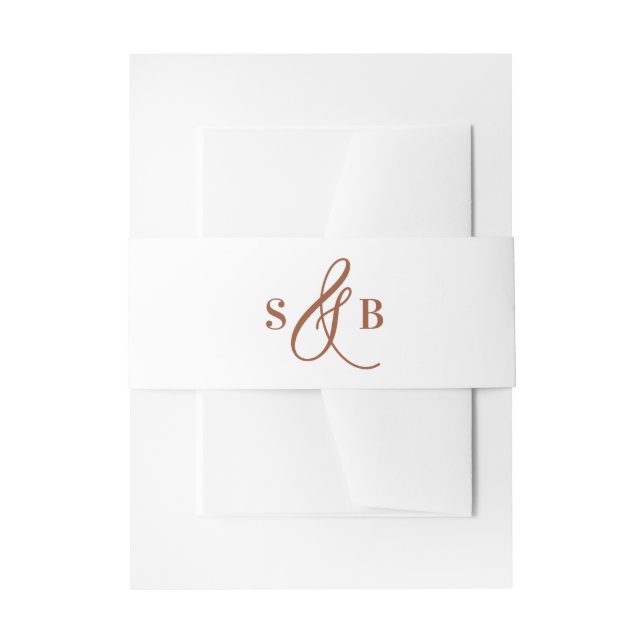 Terracotta Whimsical Calligraphy Wedgram Einladungsbanderole (Vorderseite Beispiel)