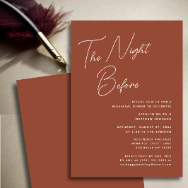 Terracotta Whimsikskript Chic The Night Before Einladung