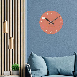 Terracotta white business logo runde wanduhr