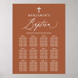 Terracotta White Cross Taufe Seekarte Poster