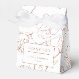Terracotta White Floral Wedding Vielen Dank Geschenkschachtel