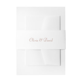 Terracotta White Minimalistisch Wedding Einladung Einladungsbanderole