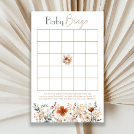 Terracotta Wildblume Baby Dusche Bingo