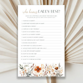 Terracotta Wildblume Babydusche, die Daddy kennt