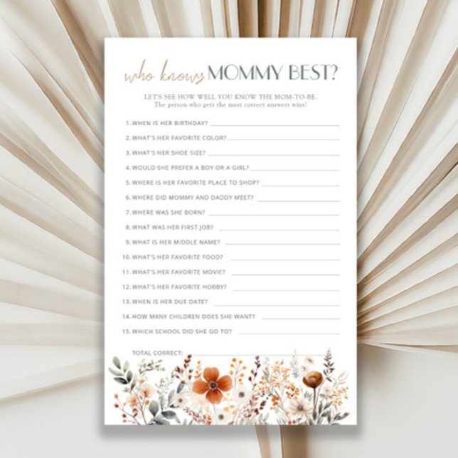 Terracotta Wildblume Babydusche, die Mama kennt (Von Creator hochgeladen)