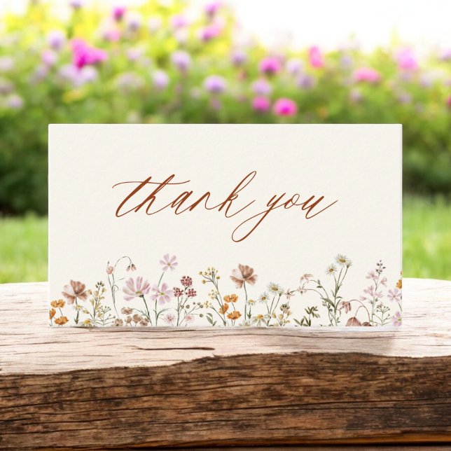 Terracotta Wildblume Babydusche Visitenkarte (Von Creator hochgeladen)