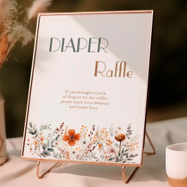 Terracotta Wildblume Babydusche Windelwanne Poster