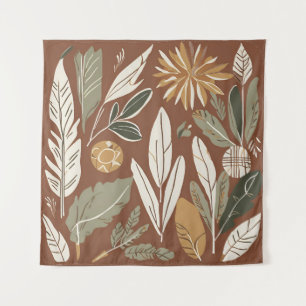 Terracotta Wildblume Boho Rustikale Ekleca Wandteppich